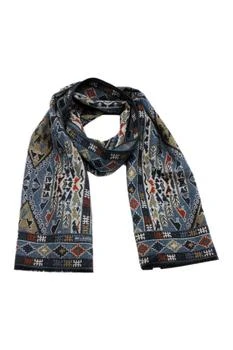 推荐Kiton Men's  Blue Silk Scarf商品