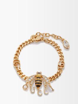 商品Gucci | Crystal-embellished bee-charm bracelet,商家MATCHESFASHION,价格¥4439图片