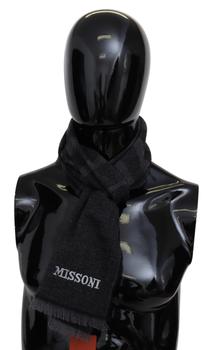 商品Missoni | Missoni Black Striped Wool Unisex Neck Wrap Scarf,商家SEYMAYKA,价格¥867图片