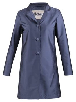 Herno | Herno Single-Breasted Buttoned Raincoat,商家Cettire,价格¥3916