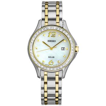 精工女表, Seiko | Women's Solar Two-Tone Stainless Steel Bracelet Watch 29mm SUT312商品图片 