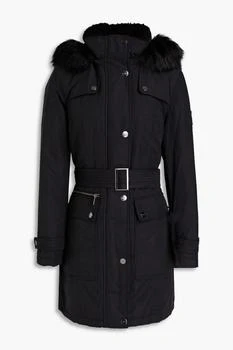 DKNY | 仿毛皮连帽大衣 Faux fur-trimmed shell hooded coat,商家THE OUTNET US,价格¥202