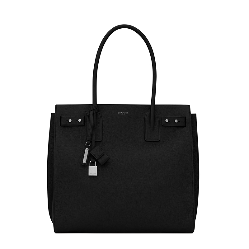 圣罗兰反转巴黎手提包, Yves Saint Laurent | SAINT LAURENT PARIS/圣罗兰 YSL NORTH/SOUTH系列男士黑色粒面小牛皮锁头手提斜挎单肩包647168DTI0E1000商品图片 7.4折×额外9.5折, 包邮包税, 额外九五折