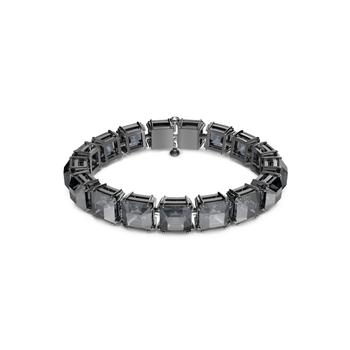 施华洛世奇手镯真假, Swarovski | Millenia bracelet square cut medium grey ruthenium plated商品图片 