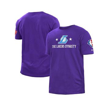 男士休闲lakers, New Era | Men's Purple Los Angeles Lakers 2021/22 City Edition Brushed Jersey T-shirt商品图片 