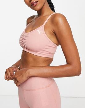 Puma | Puma Yoga Studio Foundation ruched low support sports bra in pink商品图片,7.6折