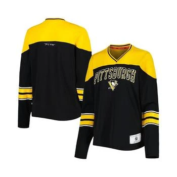 Tommy Hilfiger | Women's Black Pittsburgh Penguins Abigail V-Neck Long Sleeve T-shirt 7.4折