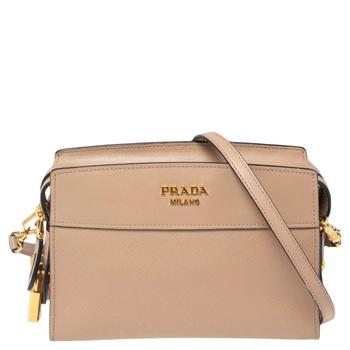 [二手商品] Prada | Prada Beige Saffiano Leather Esplanade Shoulder Bag商品图片,6.5折, 满1件减$100, 满减