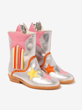 推荐Stella McCartney  Silver Girls Star Metallic Cowboy Boots商品