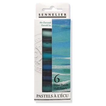 Sennelier | Extra Soft Emerald Sea Half Pastel 6 Piece Stick Set, 5.91" x 1.25",商家Macy's,价格¥158