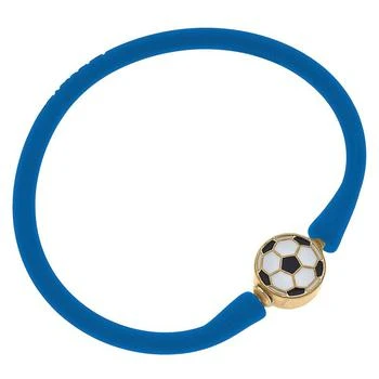 Canvas Style | Enamel Soccer Ball Silicone Bali Bracelet In Blue,商家Verishop,价格¥212