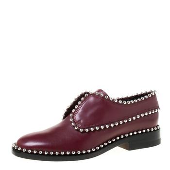 亚历山大王鞋, Alexander Wang | Alexander Wang Burgundy Leather Stud Trim Brogues Loafers Size 38.5商品图片 3.5折