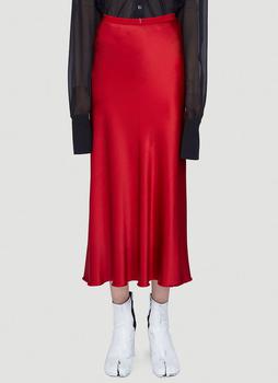 MAISON MARGIELA | Stretch Satin Skirt in Red商品图片,5折
