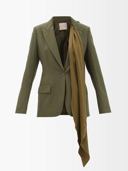 ROKSANDA, ROKSANDA | Theona draped single-breasted wool blazer商品图片 2.9折