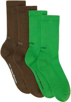 推荐Two-Pack Brown & Green Socks商品