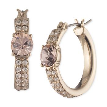 纪梵希耳环海淘, Givenchy | Silver-Tone Pavé Crystal & Blue Crystal Hoop Earrings, 0.44"商品图片 5折