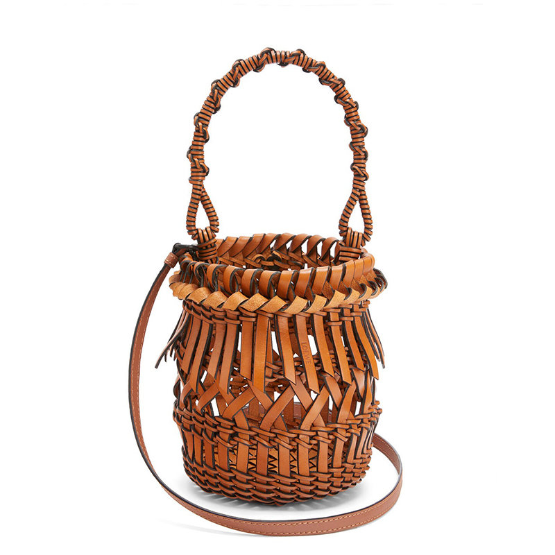 Loewe | 【预售3-7天】LOEWE/罗意威 经典款Bucket系列 女士小号棕色编织小牛皮流苏单肩斜跨手提水桶包326.05AC19-2530商品图片,7.9折×额外9.5折, 包邮包税, 额外九五折