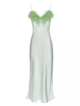 Sleeper | Boheme Feather-Trim Slip Dress 4.0折, 满$250享8.5折, 满折