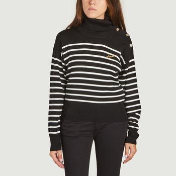 推荐Regnault Amour embroidered turtleneck sweater Black off white Maison Labiche商品