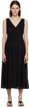 vince dress, Vince | 黑色抽褶连衣裙商品图片 