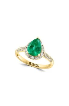 Effy | 14K Yellow Gold, Diamond & Emerald Ring,商家Nordstrom Rack,价格¥12178