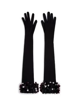 David Koma | David Koma Payette Embroidered Long Gloves,商家Cettire,价格¥7806