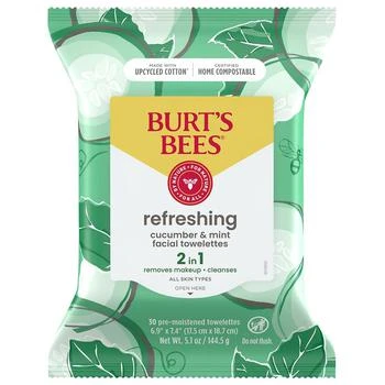 Burt's Bees | Refreshing Facial Towelettes, 99 Percent Natural Origin Cucumber and Mint,商家Walgreens,价格¥77