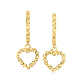 Canaria Fine Jewelry | Canaria 10kt Yellow Gold Huggie Hoop Earrings With Heart Drops,商家Premium Outlets,价格¥701