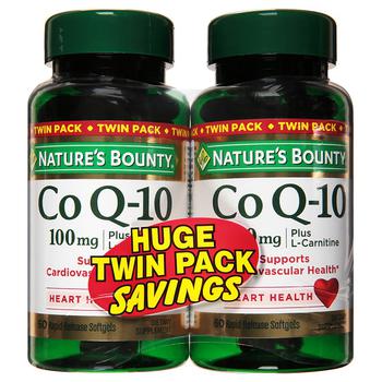 商品Nature's Bounty | 辅酶Q10 CoQ10 100 mg 两瓶装,商家Walgreens,价格¥394图片