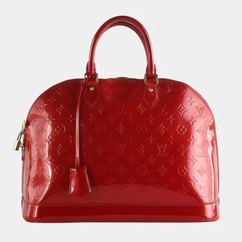 推荐Louis Vuitton Red Vernis Monogram Leather Alma GM Satchel Bag商品