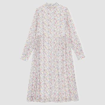 ganni裙, Ganni | Ganni Women's Printed Georgette Midi Dress - Egret商品图片 3折