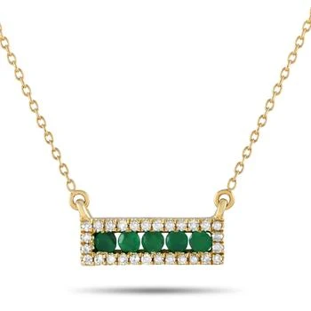 LB Exclusive | 14K Yellow Gold 0.15ct Diamond and Emerald Pendant Necklace NK4-14783YEM,商家Premium Outlets,价格¥3443