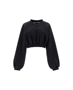 alexander wang卫衣, Alexander Wang | V-neck Cropped Sweatshirt商品图片 