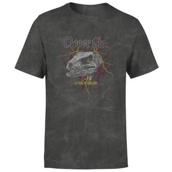 推荐Jurassic Park Clever Girl Raptors On Tour Unisex T-Shirt - Black Acid Wash商品