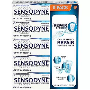 商品Sensodyne | Sensodyne Repair & Protect Toothpaste for Sensitive Teeth (3.4 oz., 5 pk.),商家Sam's Club,价格¥181图片