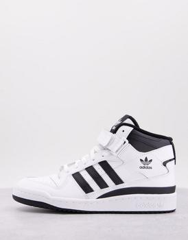 推荐adidas Originals Forum Mid trainers in white and black商品