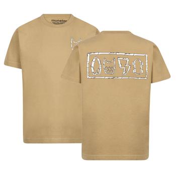 monster, Munster | Cotton logo t shirt in dark sand beige商品图片 4.4折×额外7.5折, 额外七五折