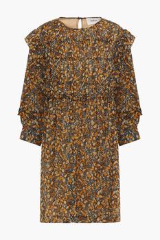 推荐Sandra ruffle-trimmed printed georgette mini dress商品