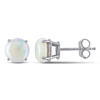 商品Opal Stud Earrings In 10K White Gold图片