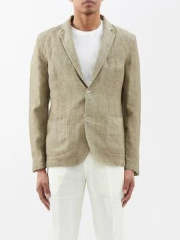 120% Lino | Patch-pocket linen suit jacket,商家MATCHES,价格¥1766