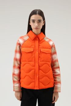 Woolrich | Crinkle Nylon Alba Overshirt with Wool Sleeves商品图片,