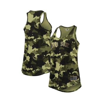 女式mlb裤子, New Era | Women's Green Boston Red Sox 2022 MLB Armed Forces Day Camo Racerback Tank Top商品图片 