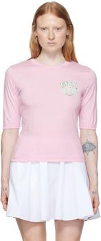 Ganni | SSENSE Exclusive Pink T-Shirt商品图片,3折