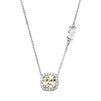 Michael Kors | Women's Cushion Halo Pendant with Cubic Zirconia Clear Stones 