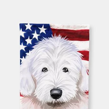 Caroline's Treasures | 28 x 40 in. Polyester Old English Sheepdog American Flag Flag Canvas House Size 2-Sided Heavyweight,商家Verishop,价格¥306
