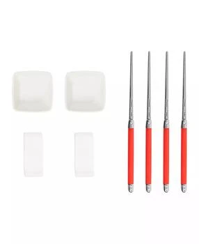 French Home | Chopsticks with Handles, Ceramic Rests and Sauce Bowls, Set of 2 Pairs,商家Macy's,价格¥148