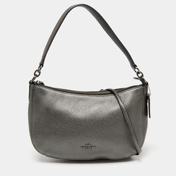 Coach Metallic Grey Leather Chelsea Shoulder Bag product img