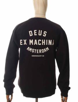 推荐Deus Ex Machina Amsterdam Address Crew Sweat - Black Colour: Black商品