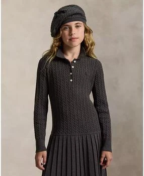 Ralph Lauren | Girls 7-16 Mini-Cable Long Sleeve Sweater Dress,商家Macy's,价格¥725