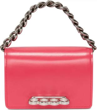 推荐Alexander McQueen The Four Ring Mini With Chain in Neon Pink商品